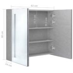 Armoire de salle de bain à miroir LED Gris béton 62x14x60 cm – Image 6