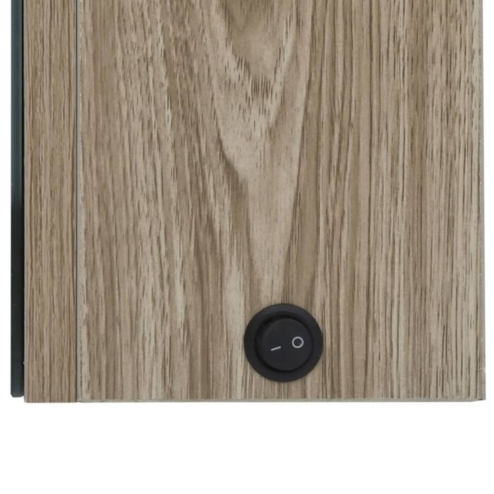 Armoire de salle de bain à miroir LED Chêne 62x14x60 cm – Image 4