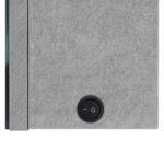 Armoire de salle de bain à miroir LED Gris béton 89x14x62 cm – Image 4