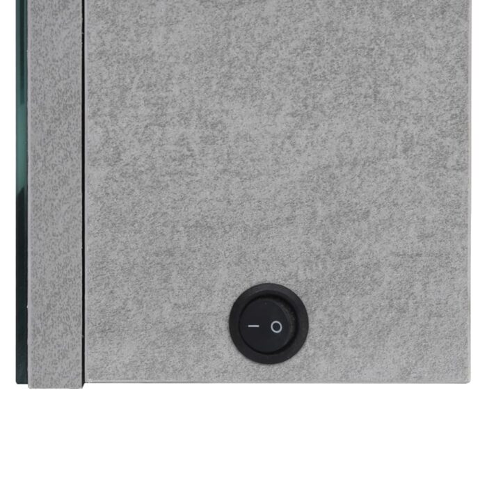 Armoire de salle de bain à miroir LED Gris béton 89x14x62 cm – Image 4