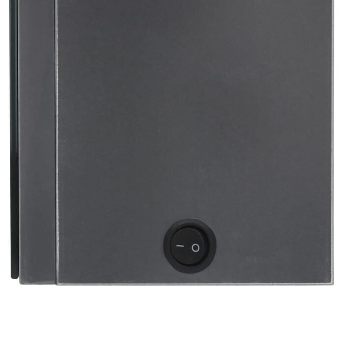 Armoire de salle de bain à miroir LED 89x14x62 cm Gris brillant – Image 4