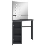 Coiffeuse d'angle avec LED Gris 111x54x141,5 cm – Image 5
