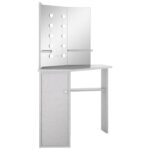 Coiffeuse d'angle avec LED Gris béton 111x54x141,5 cm – Image 2