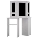 Coiffeuse d'angle avec LED Gris béton 111x54x141,5 cm – Image 4