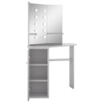 Coiffeuse d'angle avec LED Gris béton 111x54x141,5 cm – Image 5