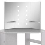 Coiffeuse d'angle avec LED Gris béton 111x54x141,5 cm – Image 6