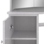 Coiffeuse d'angle avec LED Gris béton 111x54x141,5 cm – Image 7