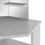 Coiffeuse d'angle avec LED Gris béton 111x54x141,5 cm – Image 8