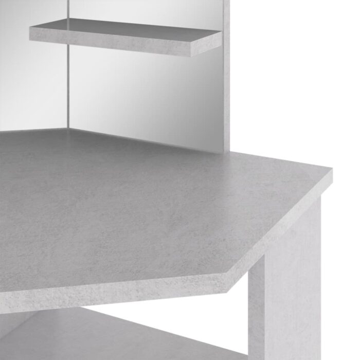 Coiffeuse d'angle avec LED Gris béton 111x54x141,5 cm – Image 8