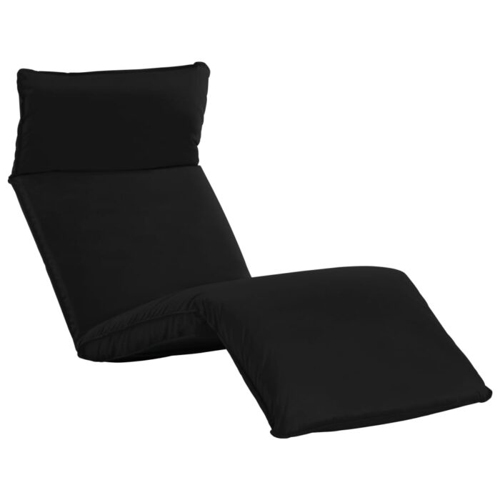 Chaise longue pliable Tissu Oxford Noir – Image 1