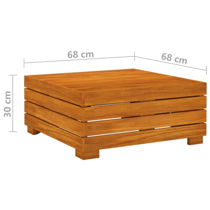 Table et repose-pied de jardin et coussin Bois d'acacia massif – Image 5