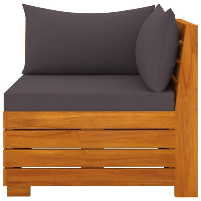 Salon de jardin 2 pcs avec coussins Bois d'acacia solide – Image 2