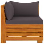 Salon de jardin 2 pcs avec coussins Bois d'acacia solide – Image 3