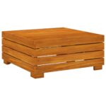 Salon de jardin 2 pcs avec coussins Bois d'acacia solide – Image 4
