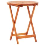 Table de jardin pliable Ø60x75 cm Bois d'eucalyptus solide