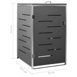 Abri pour poubelle 69x77,5x112,5 cm Inox – Image 10