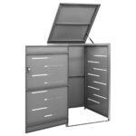 Abri pour poubelle 69x77,5x112,5 cm Inox – Image 3