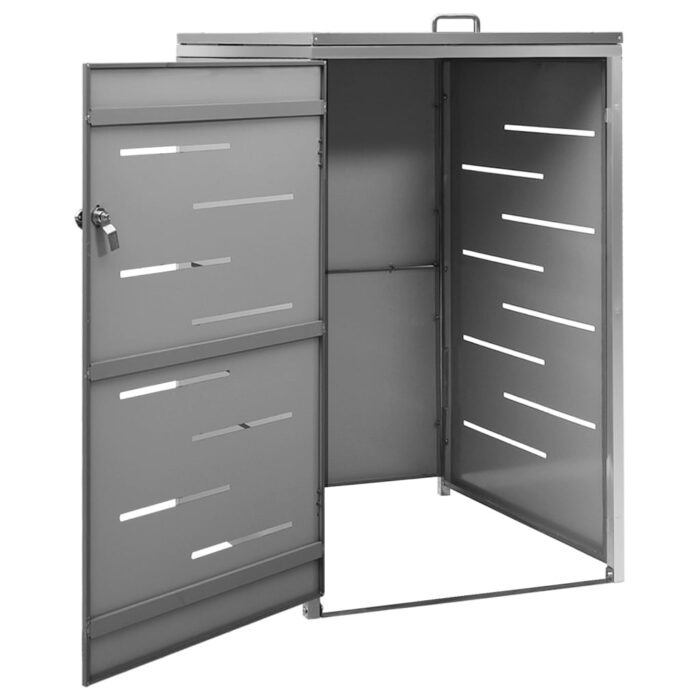 Abri pour poubelle 69x77,5x112,5 cm Inox – Image 4
