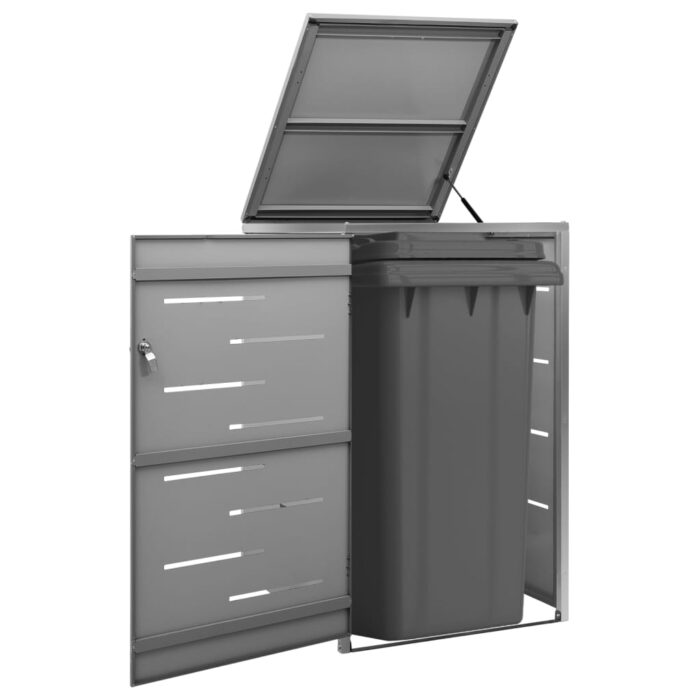 Abri pour poubelle 69x77,5x112,5 cm Inox – Image 1