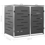 Abri pour deux poubelles 138x77,5x112,5 cm Inox – Image 10