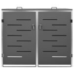 Abri pour deux poubelles 138x77,5x112,5 cm Inox – Image 4
