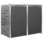 Abri pour deux poubelles 138x77,5x112,5 cm Inox – Image 5