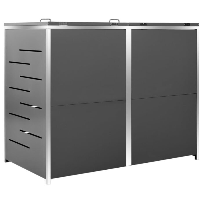 Abri pour deux poubelles 138x77,5x112,5 cm Inox – Image 5