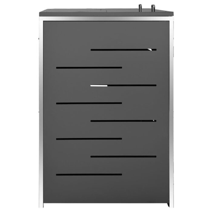 Abri pour deux poubelles 138x77,5x112,5 cm Inox – Image 6