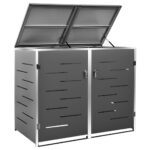 Abri pour deux poubelles 138x77,5x112,5 cm Inox – Image 7
