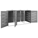 Abri pour trois poubelles 207x77,5x112,5 cm Inox – Image 5