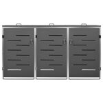 Abri pour trois poubelles 207x77,5x112,5 cm Inox – Image 6