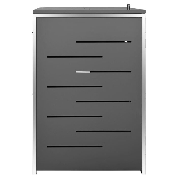 Abri pour trois poubelles 207x77,5x112,5 cm Inox – Image 7