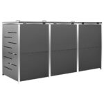 Abri pour trois poubelles 207x77,5x112,5 cm Inox – Image 8