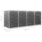 Abri pour quatre poubelles 276,5x77,5x112,5 cm Inox – Image 10