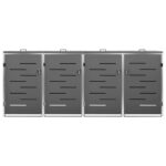 Abri pour quatre poubelles 276,5x77,5x112,5 cm Inox – Image 6