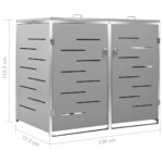 Abri pour deux poubelles 138x77,5x112,5 cm Inox – Image 10
