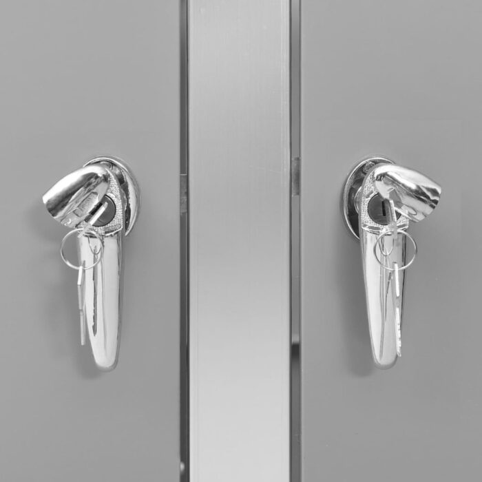 Abri pour deux poubelles 138x77,5x112,5 cm Inox – Image 3