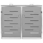 Abri pour deux poubelles 138x77,5x112,5 cm Inox – Image 4