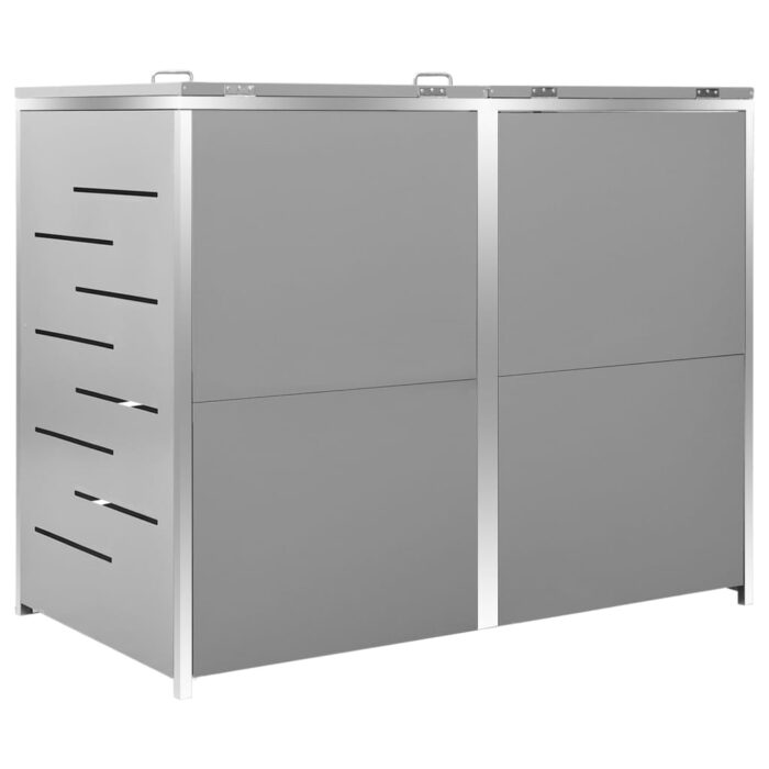 Abri pour deux poubelles 138x77,5x112,5 cm Inox – Image 5