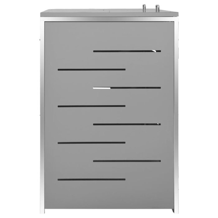 Abri pour deux poubelles 138x77,5x112,5 cm Inox – Image 6