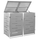 Abri pour deux poubelles 138x77,5x112,5 cm Inox – Image 7