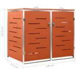 Abri pour deux poubelles 138x77,5x112,5 cm Inox – Image 10