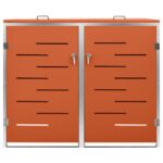 Abri pour deux poubelles 138x77,5x112,5 cm Inox – Image 4