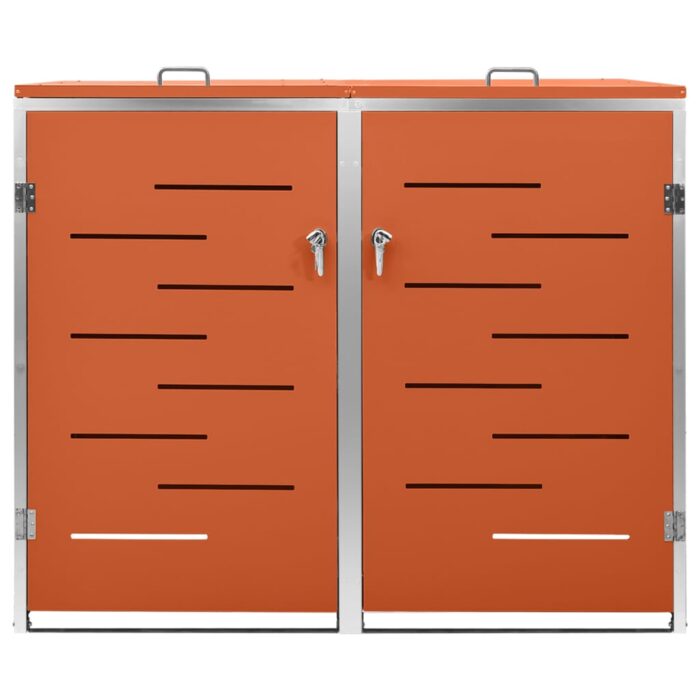 Abri pour deux poubelles 138x77,5x112,5 cm Inox – Image 4
