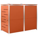 Abri pour deux poubelles 138x77,5x112,5 cm Inox – Image 5