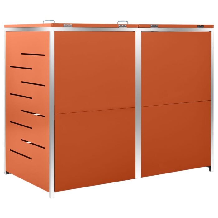 Abri pour deux poubelles 138x77,5x112,5 cm Inox – Image 5