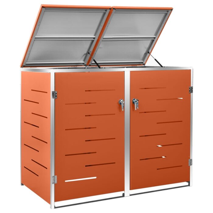 Abri pour deux poubelles 138x77,5x112,5 cm Inox – Image 7