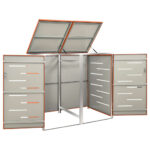 Abri pour deux poubelles 138x77,5x112,5 cm Inox – Image 8