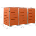 Abri pour trois poubelles 207x77,5x112,5 cm Inox – Image 10