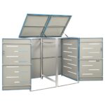 Abri pour deux poubelles 138x77,5x112,5 cm Inox – Image 5